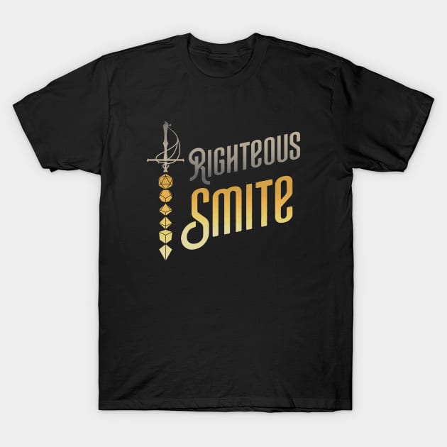 Righteous Smite Paladin Dice Sword T-Shirt by pixeptional